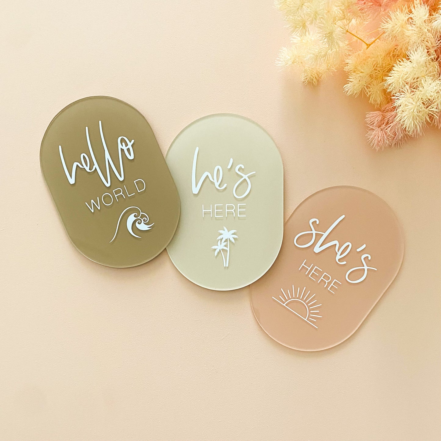 Oval Birth Announcement | Multiple Colour & Image Options