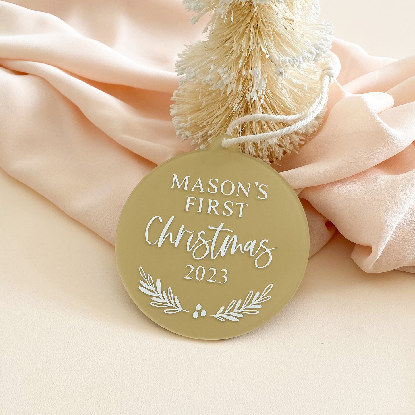 Acrylic First Christmas Bauble | Multiple Colour & Font Options