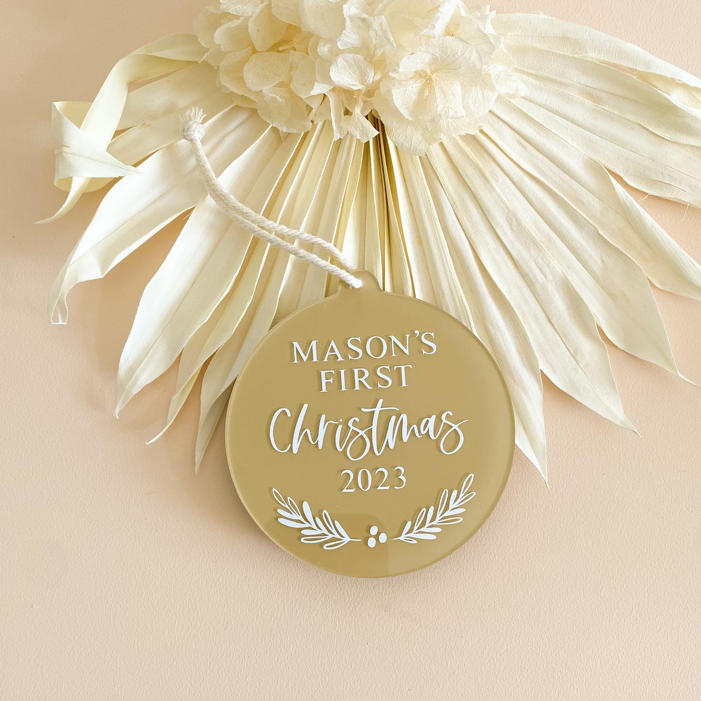 Acrylic First Christmas Bauble | Multiple Colour & Font Options
