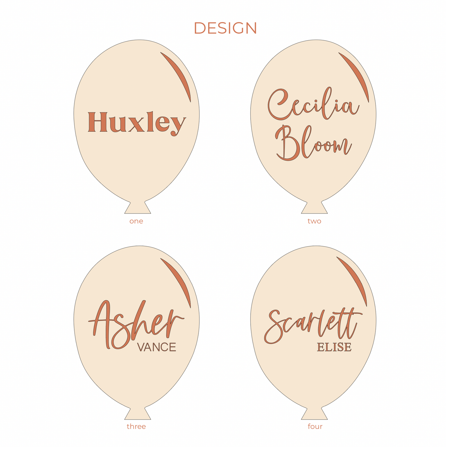 Balloon Personalised Plaque | Multiple Colour, Font & Design Options