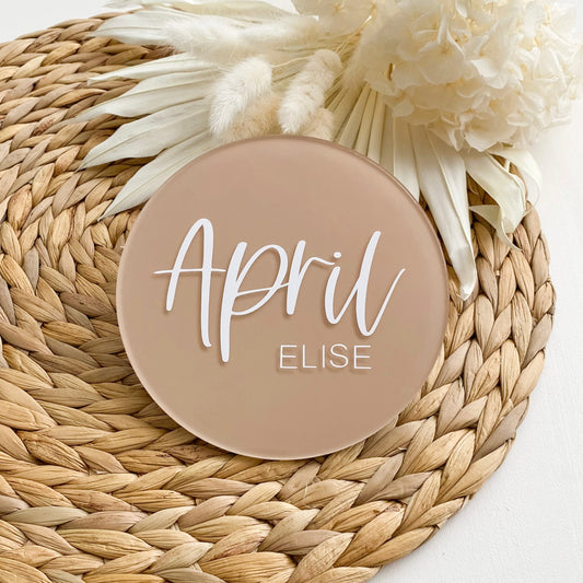 Personalised Circle Bare Plaque | Multiple Colour & Font Options