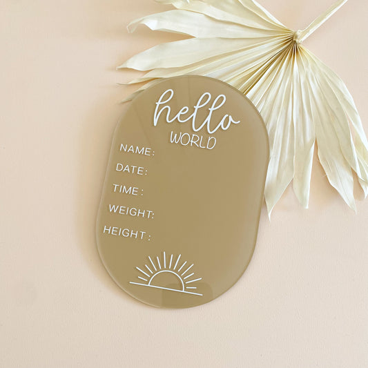 Oval Birth Plaque | Multiple Colour & Image Options