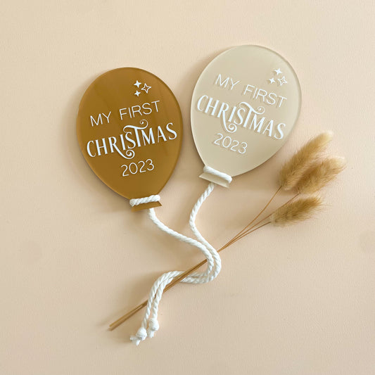 Mini My First Christmas Balloon Plaque | Multiple Colour Options
