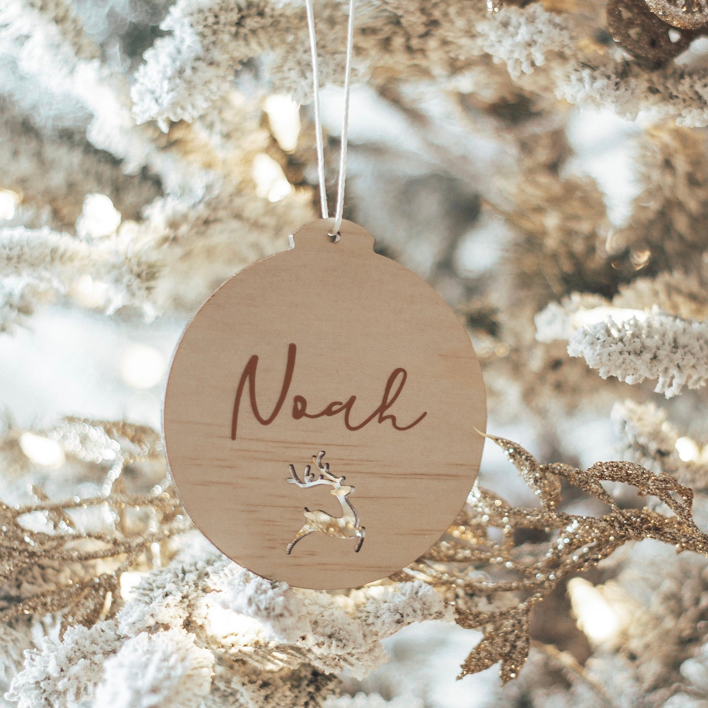Reindeer, Star, Rainbow Christmas Bauble | Font & Colour Options