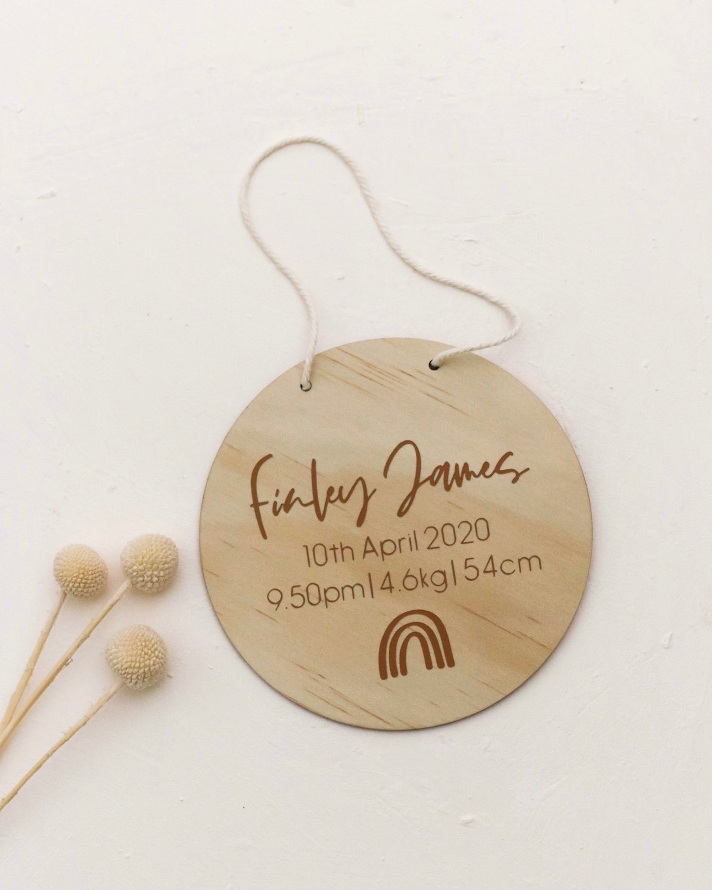 Birth Details Rainbow Plaque
