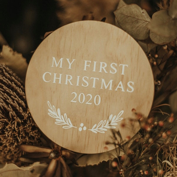 Wreath First Christmas Plaque