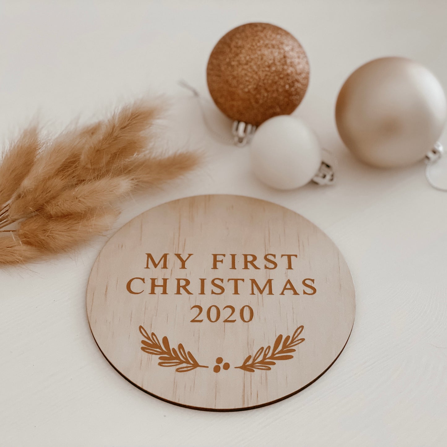 Wreath First Christmas Plaque