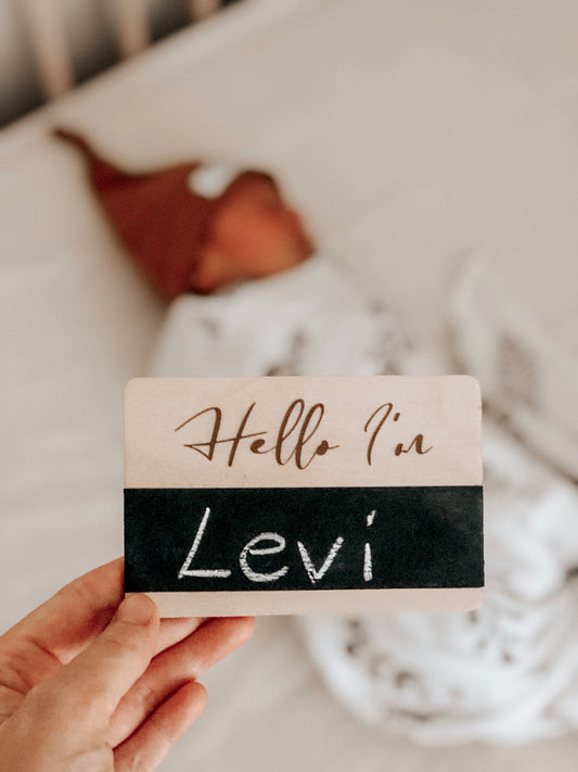 Chalkboard Plaque | Hello I'm, My First, Today I